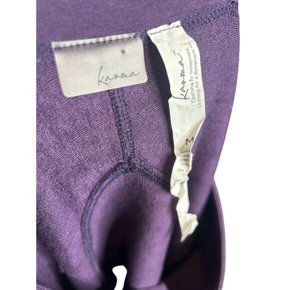 Karma Athletics Purple Long Sleeve Top Layer Ruffle Back - Picture 3 of 4